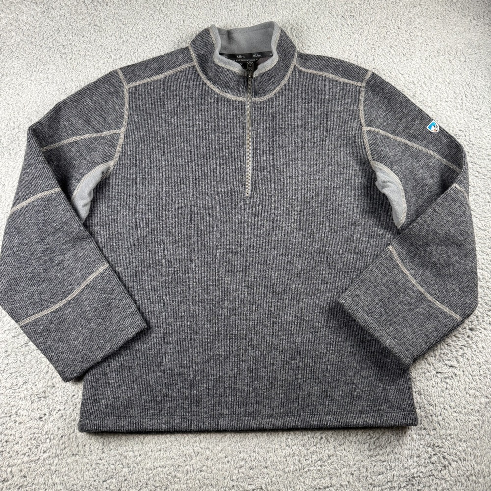 Kuhl Men's Thor 1/4 Zip Graphite Gray 3082 Thermokore Wool Blend‎ Size Small